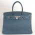 Cheap Hermes Original leather HB35 Ladies Handbag Blue