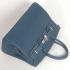 Cheap Hermes Original leather HB35 Ladies Handbag Blue