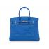 Hermes Original leather HB35 Handbag Cow Leather Blue