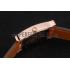 Hermes Heure H Rose Gold Bezel Orange Leather Strap White Dial 80234