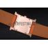 Hermes Heure H Rose Gold Bezel Orange Leather Strap White Dial 80234