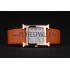 Hermes Heure H Rose Gold Bezel Orange Leather Strap White Dial 80234