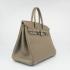 Hermes Original leather 6089A Handbag Cow Leather Grey