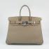 Hermes Original leather 6089A Handbag Cow Leather Grey