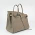 Hermes Original leather 6089A Handbag Cow Leather Grey