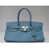 Hermes Birkin 62642 Cow Leather Blue