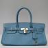 Hermes Birkin 62642 Cow Leather Blue