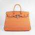 Hermes Original leather 6089A Lambskin Orange Handbag