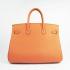 Hermes Original leather 6089A Lambskin Orange Handbag