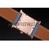 Hermes Heure H Rose Gold Diamond Encrusted Bezel Blue Leather Strap White Dial 80238