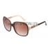 Hermes Large Oversized Beige Frame Sunglasses with Metallic Logo 308102