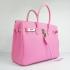 Hermes Original leather 6089 Handbag Lambskin Pink