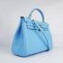 Hermes Original leather 6108 Ladies Lambskin Blue Handbag Replica