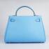 Hermes Original leather 6108 Ladies Lambskin Blue Handbag Replica