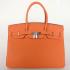 Hermes Original leather HB35 Ladies Handbag Orange