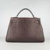 Hermes Kelly 6108 Crocodile Coffee Bag