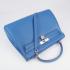 Hermes Original leather 6108 Ladies 2way Blue Handbag