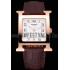 Hermes Heure H White Dial Gold Case Brown Leather Strap