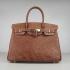 Hermes Birkin 6088 Handbag Ostrich Skin Coffee