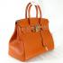 Cheap Hermes Birkin HB35 Ladies Cow Leather Orange Handbag