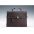 Hermes Kelly Briefcase Silver Hardware Dark Brown