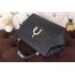 Replica Hermes Stirrup Shoulder Bag Black 608089