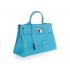 Hermes Original leather HK35 2way Lambskin Blue Handbag