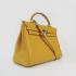 Hermes Kelly 6308 2way Cow Leather Yellow Handbag