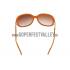 Replica Hermes Oversized Round Frame Brown Sunglasses 308099