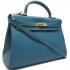 Hermes Original leather H1043 2way Lambskin Blue Bag