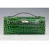 Cheap Hermes Kelly Longue Clutch Crocodile Leather Green 608168