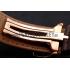 Hermes Dressage White Dial Rose Gold Case Brown Leather Strap