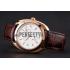 Hermes Dressage White Dial Rose Gold Case Brown Leather Strap