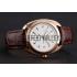 Hermes Dressage White Dial Rose Gold Case Brown Leather Strap