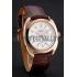 Hermes Dressage White Dial Rose Gold Case Brown Leather Strap