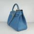 Hermes Kelly 6108 2way Cow Leather Blue HM10419