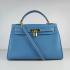 Hermes Kelly 6108 2way Cow Leather Blue HM10419