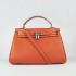 Hermes Kelly 6108 2way Cow Leather Orange Replica