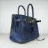 Replica Hermes Birkin 6088 Ostrich Skin Blue Handbag