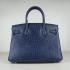 Replica Hermes Birkin 6088 Ostrich Skin Blue Handbag