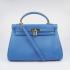 Hermes Original leather 6108 Ladies 2way Blue Bag