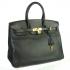 Hermes Birkin 61642 Cow Leather Black