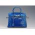 Hermes Birkin 35 Crocodile Leather Blue Brighton 608051