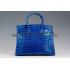 Hermes Birkin 35 Crocodile Leather Blue Brighton 608051