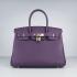 Hermes Birkin 6088 Handbag Cow Leather Purple