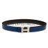 Hermes Blue Belt with Golden H Buckle