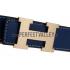 Hermes Blue Belt with Golden H Buckle