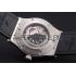 Hublot  Fusion Diamond Skull Dial Stainless Steel Case Black Leather Strap  622814