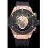 Replica Hublot Big Bang Unico Bi-Retrograde Chrono King  Gold Case Black Rubber Strap  622772