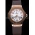 Cheap Hublot Big Bang King Rose Gold Bezel White Dial Brown Rubber Strap